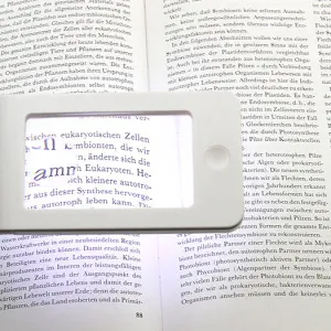 Лупа для чтения Veber 2,5x/4x, 75x43 мм, белая, с подсветкой (G188), изображение 3