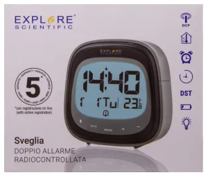 Часы цифровые Explore Scientific Dual с будильником, черные, изображение 13