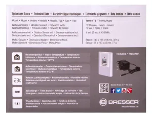 Метеостанция Bresser Temeo TB с радиоуправлением, изображение 15